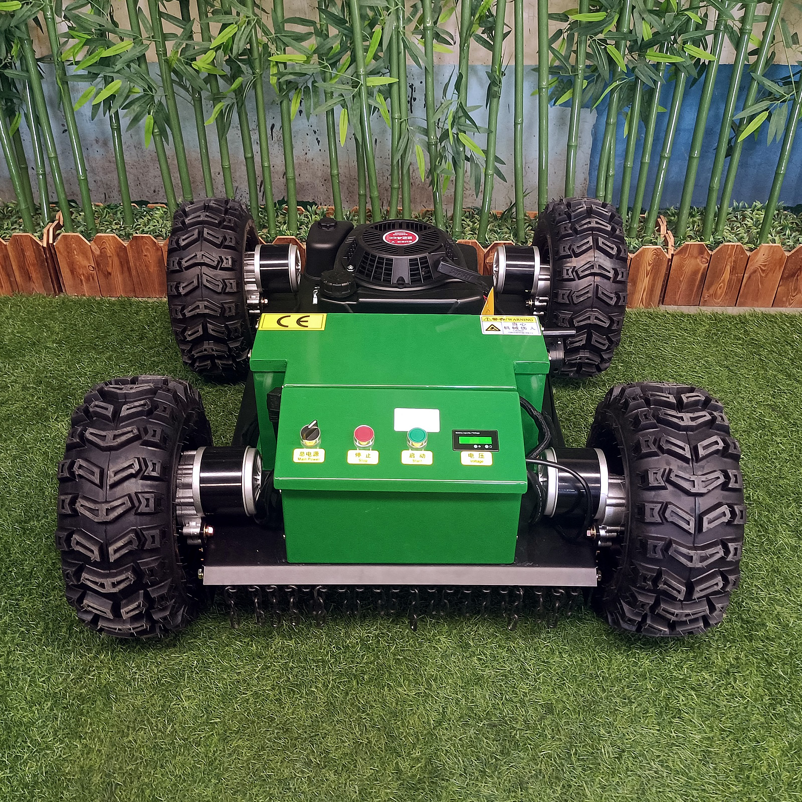 Green Wireless 4WD Robotic Lawn Mower (VTW550-90) With Tubeless Tires 4 Green Wireless 4WD Robotic Lawn Mower (VTW550-90) With Tubeless Tires - Image 1
