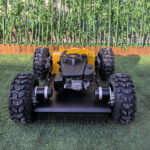 Yellow remote wheeled mower (VTW550-90) with brakes and vacuum tyres - Image 5