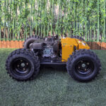 Yellow remote wheeled mower (VTW550-90) with brakes and vacuum tyres - Image 4