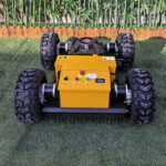 Yellow remote wheeled mower (VTW550-90) with brakes and vacuum tyres